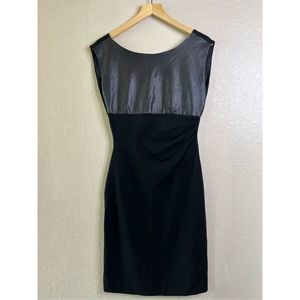 Diane Von Furstenberg Black Leather Dress Womens 8